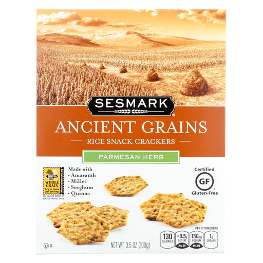 Sesmark Foods Ancient Grains Crackers - Parmesan - Case Of 6 - 3.5 Oz