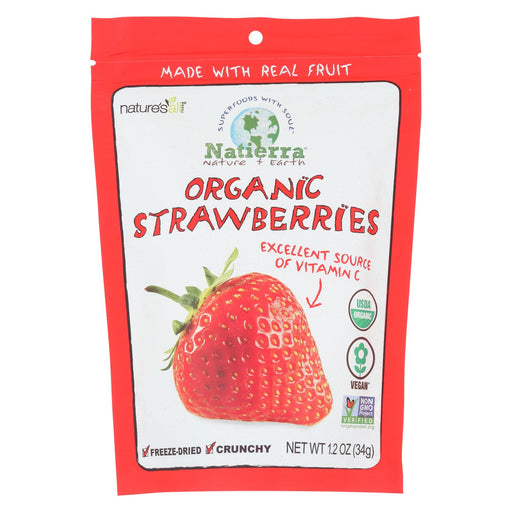 Natierra Organic Raw Freeze Dried - Strawberries - Case Of 12 - 1.2 Oz.