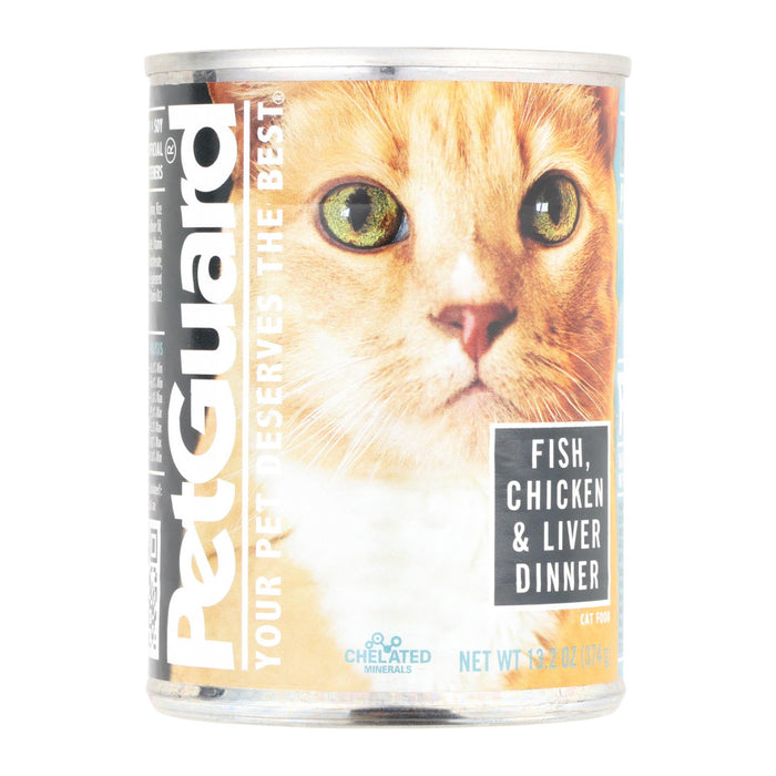 Petguard Cats Food - Fish, Chicken And Liver - Case Of 12 - 13.2 Oz.