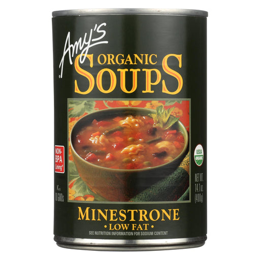 Amy's Organic Low Fat Minestrone Soup - Case Of 12 - 14.1 Oz