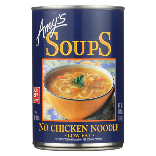 Amy's Organic Low Fat No-chicken Nooodle Soup - Case Of 12 - 14.1 Oz