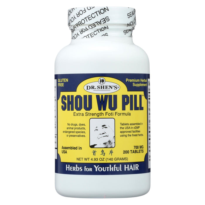 Dr. Shen's Shou Wu Youthful Hair Pill - 700 Mg - 200 Tablets