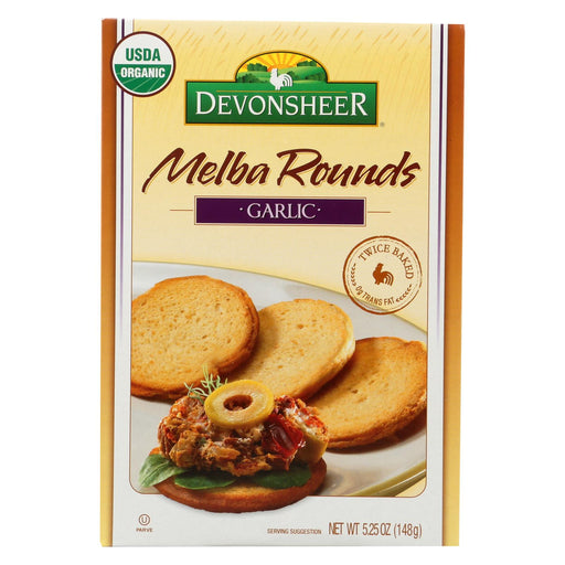 Devonsheer Organic Garlic Melba Rounds - Case Of 12 - 5.25 Oz.
