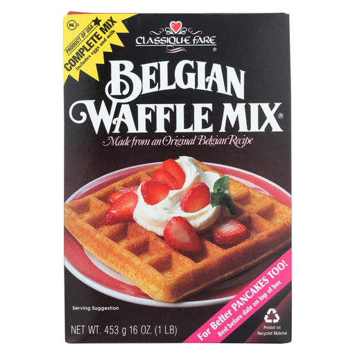Classique Fare Belgian Waffle Mix - Case Of 6 - 16 Oz.