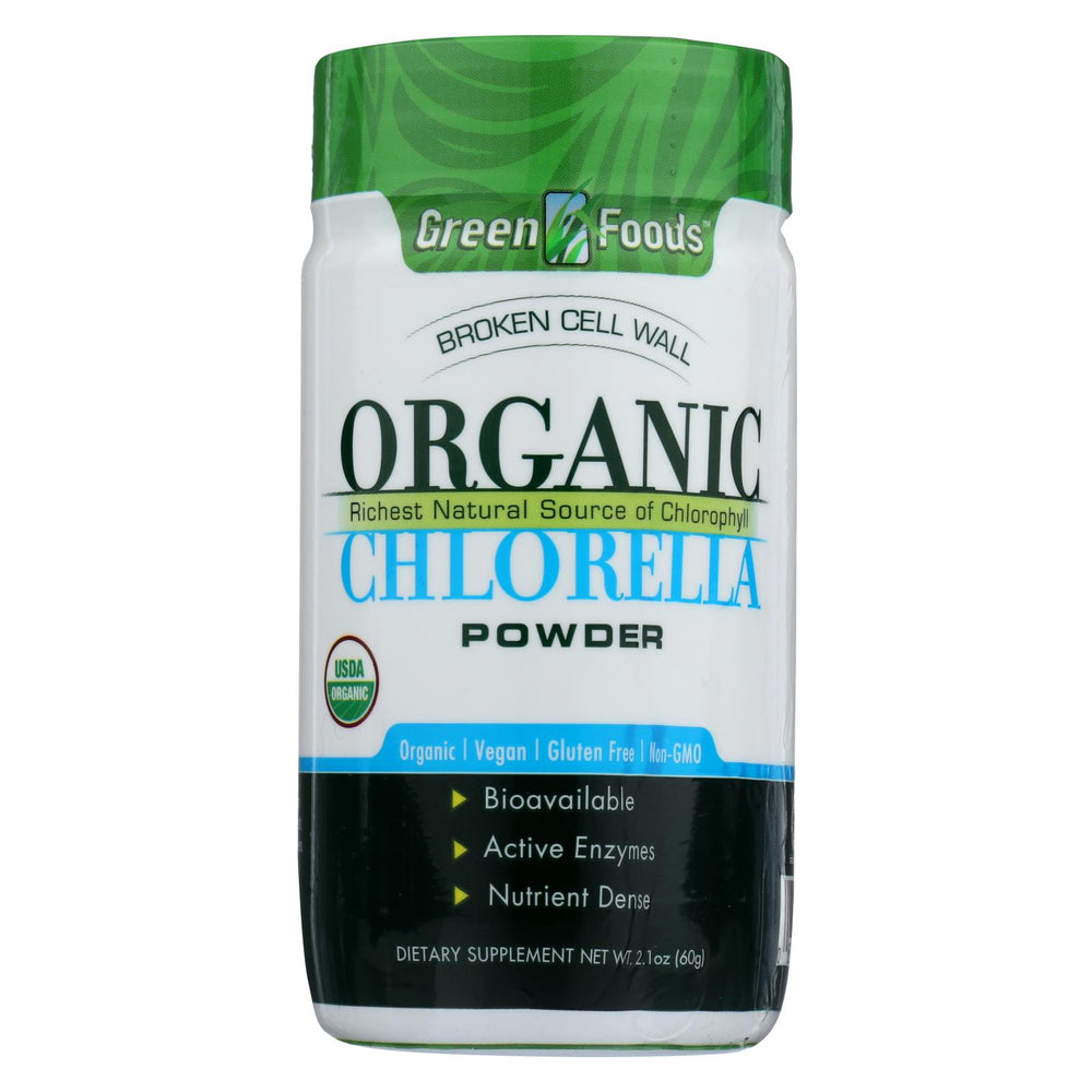 Green Foods Organic Chlorella Powder - 2.1 Oz
