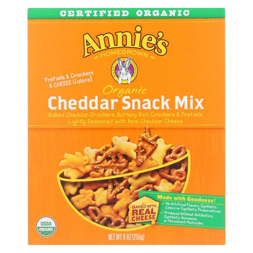 Annie's Homegrown Organic Bunnies Cheddar Snack Mix - Case Of 12 - 9 Oz.