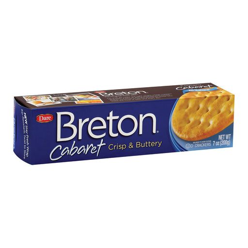 Dare Breton Cabaret Crackers - Buttery Original - Case Of 12 - 7 Oz.
