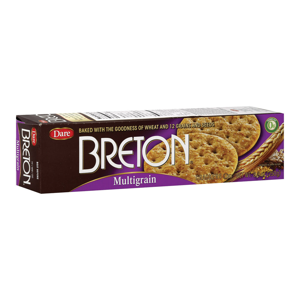 Dare Breton Multigrain Crackers - Case Of 12 - 8.8 Oz.