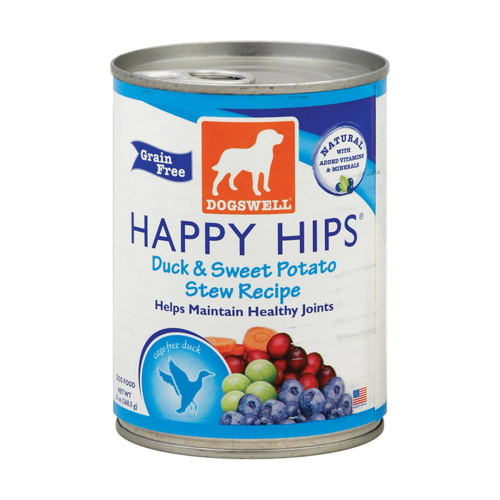 Dogs Well Happy Hips Duck And Sweet Potato Stew Dog Food - Case Of 12 - 13 Oz.