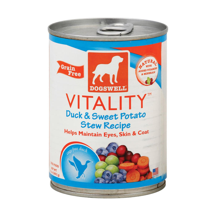 Dogs Well Vitality Duck And Sweet Potato Stew Dog Food - Case Of 12 - 13 Oz.