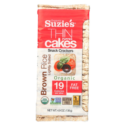 Suzie's Thin Cakes - Brown Rice Lightly Salted - Case Of 12 - 4.9 Oz.