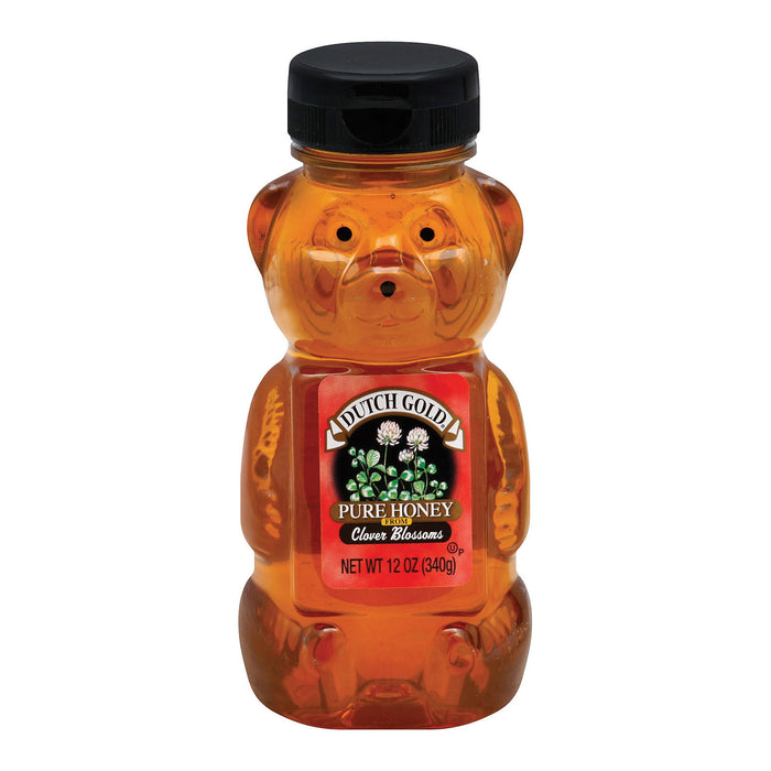 Dutch Gold Honey Clover Honey Bear - Case Of 12 - 12 Oz.
