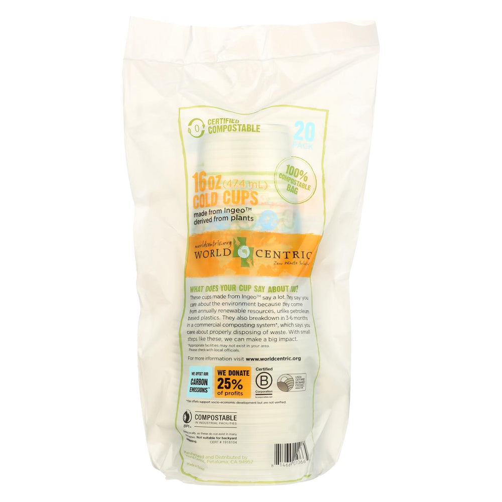 World Centric Compostable Clear - Case Of 12 - 16 Oz.