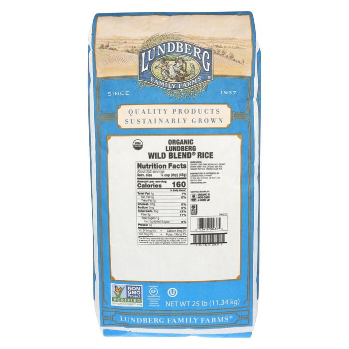 Lundberg Family Farms Organic Wild Blend Gourmet Brown Rice - Case Of 25 - 1 Lb.
