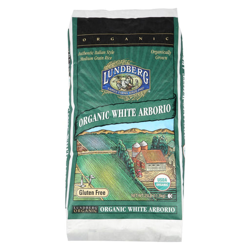 Lundberg Family Farms Organic California White Arborio Rice - Case Of 25 - 1 Lb.