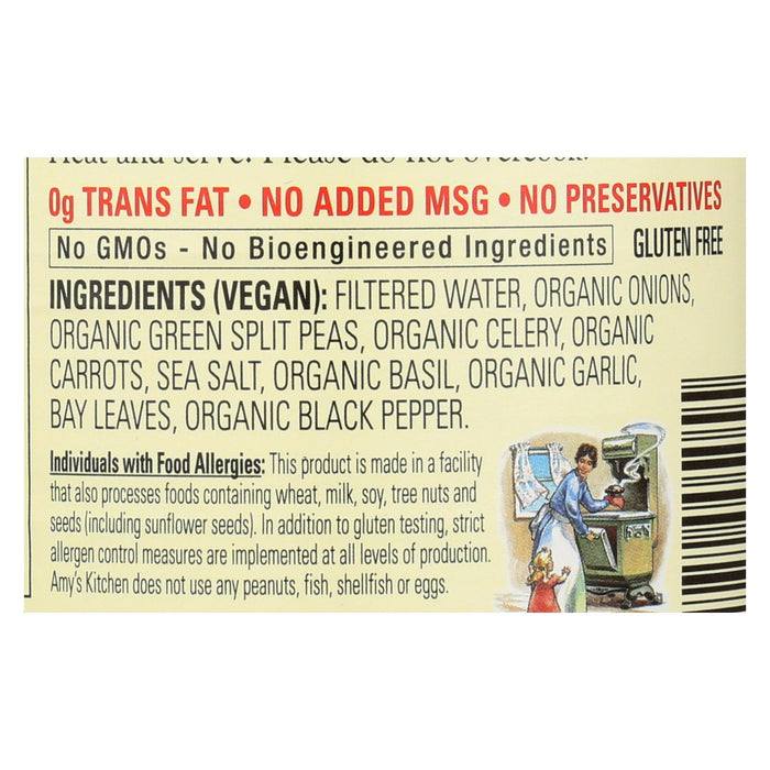 Amy's Organic Fat Free Split Pea Soup - Case Of 12 - 14.1 Oz