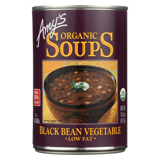Amy's Organic Low Fat Black Bean Soup - Case Of 12 - 14.5 Oz