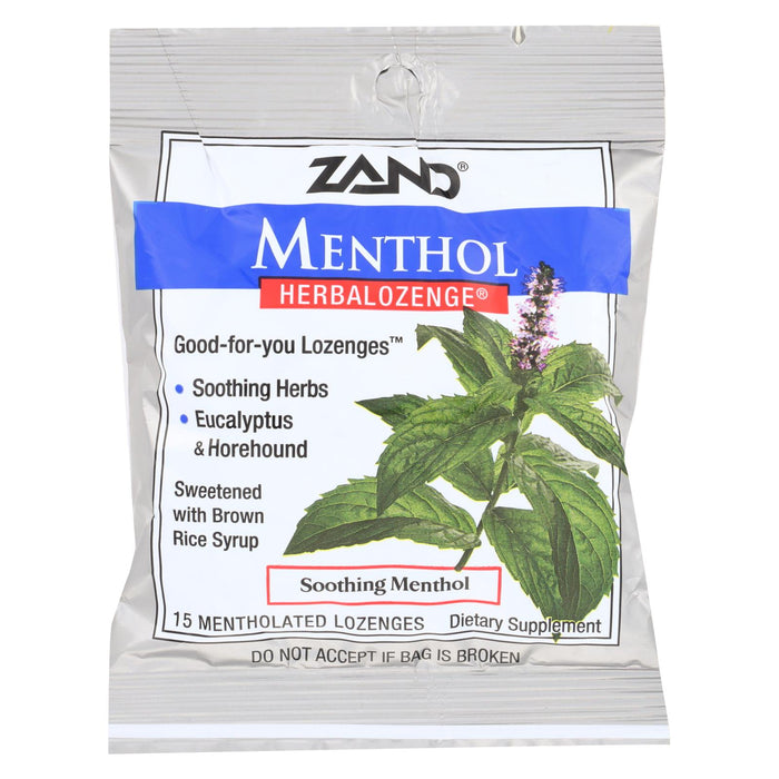 Zand Menthol Herbalozenge Soothing Menthol - 15 Lozenges - Case Of 12