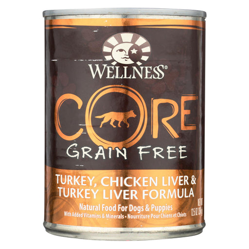 Wellness Pet Products Dog Food - Gain Free - Turkey And Chicken With Liver - Case Of 12 - 12.5 Oz.