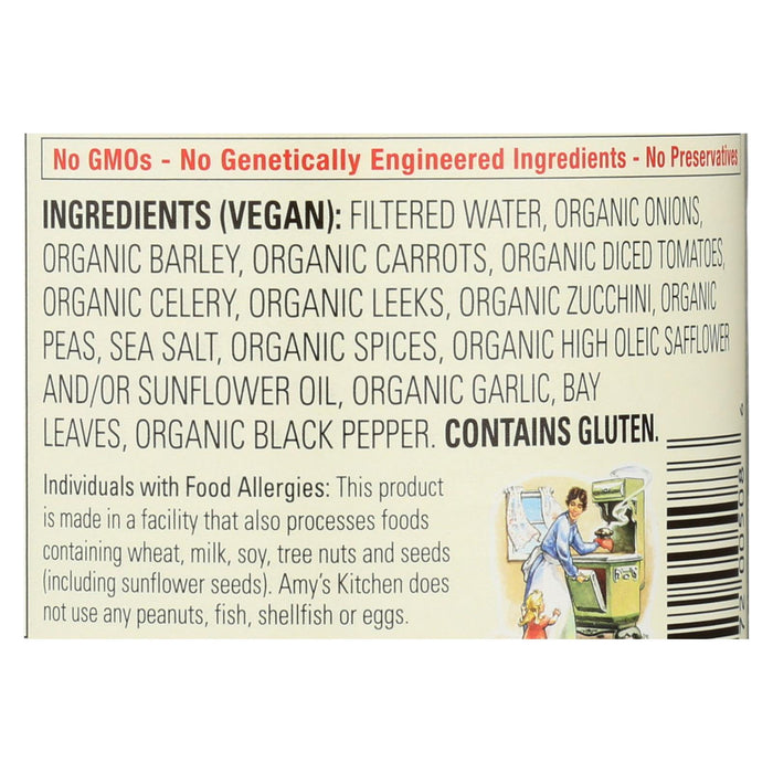 Amy's Organic Low Fat Vegetable Barley Soup - Case Of 12 - 14.1 Oz
