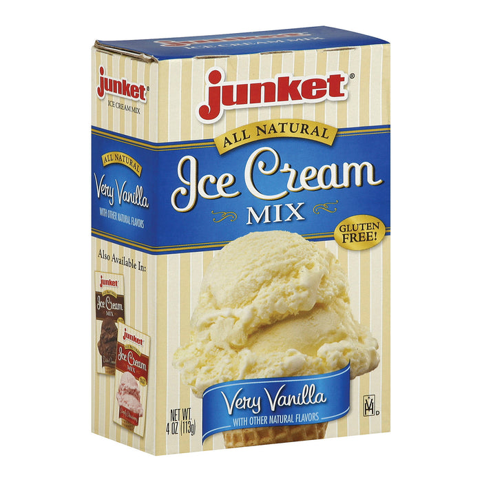 Junket Ice Cream Mix - Very Vanilla - Case Of 12 - 4 Oz.