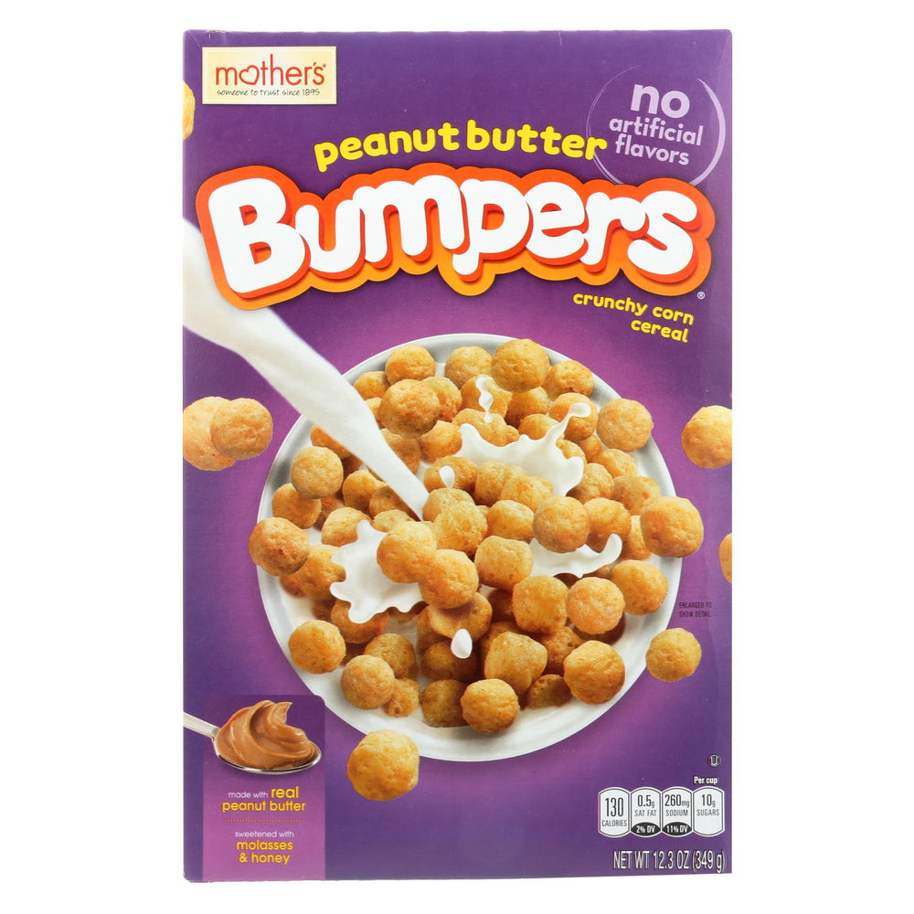 Mother's Bumpers Crunchy Corn Cereal - Peanut Butter - Case Of 14 - 12.3 Oz.