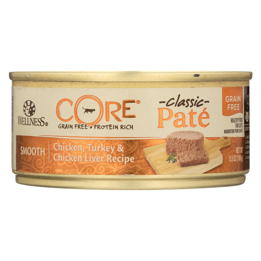 Wellness Pet Products Cat Food - Core Chicken - Turkey And Chicken Liver - Case Of 24 - 5.5 Oz.