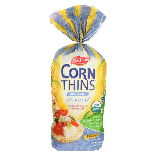 Real Foods Organic Corn Thins - Case Of 6 - 5.3 Oz.