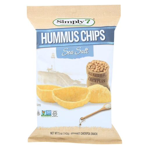 Simply 7 Hummus Chips - Sea Salt - Case Of 12 - 5 Oz.
