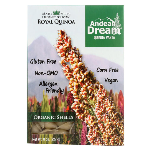 Andean Dream Gluten Free Organic Shells Quinoa Pasta - Case Of 12 - 8 Oz.