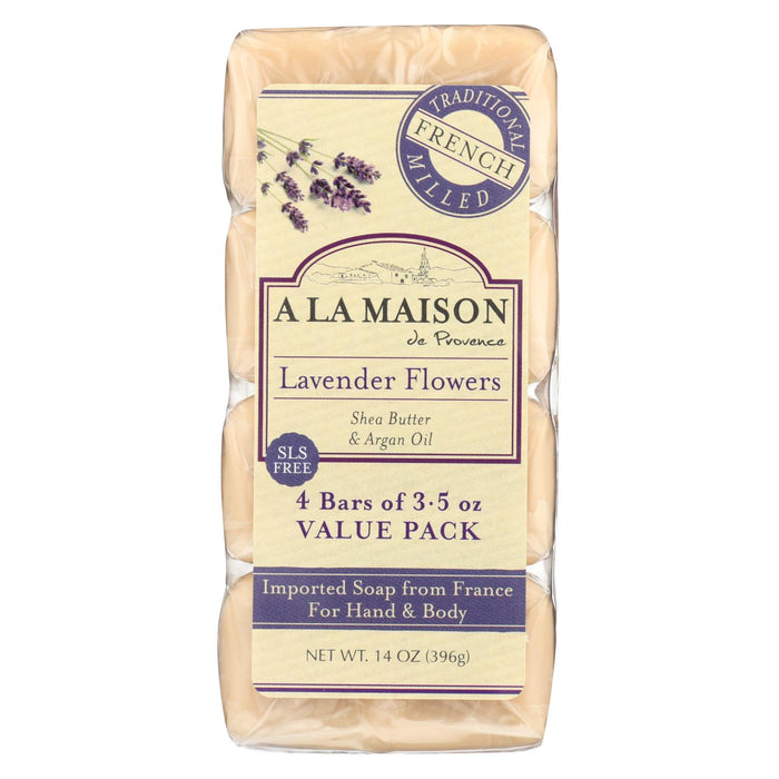 A La Maison Bar Soap - Lavender Flowers - Value 4 Pack