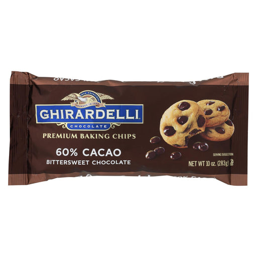 Ghirardelli Cacao Bittersweet - Chocolate Baking Chips - Case Of 12 - 10 Oz.