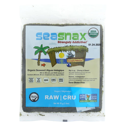 Seasnax Raw Seaweed Snack - Case Of 16 - 1 Oz.