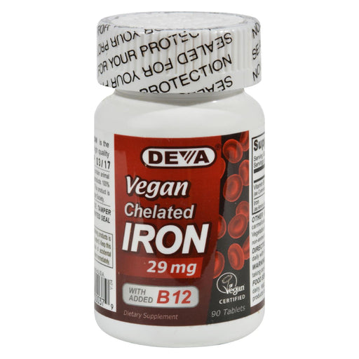 Deva Vegan Vitamins Chelated Iron - 29 Mg - 90 Tablets