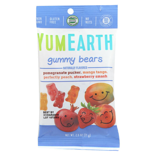Yummy Earth Organic Gummy Bears - Case Of 12 - 2.5 Oz