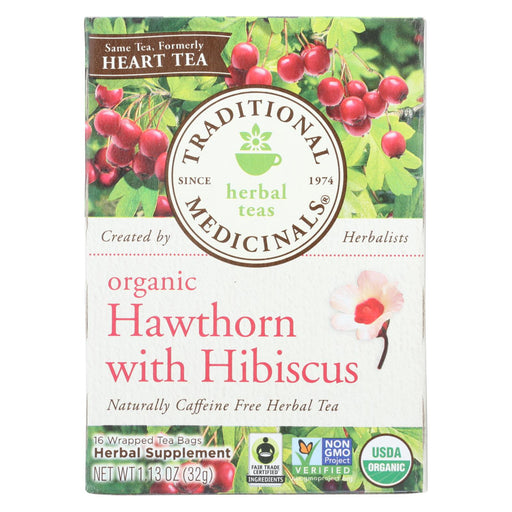 Traditional Medicinals Organic Heart Tea - Hawthorn With Hibiscus - Case Of 6 - 16 Bags
