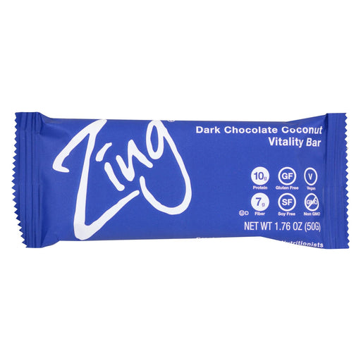 Zing Bars Nutrition Bar - Dark Chocolate Coconut - 1.76 Oz Bars - Case Of 12