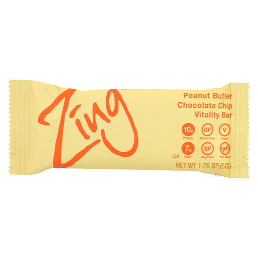 Zing Bars Nutrition Bar - Peanut Butter Chocolate Chip - 1.76 Oz Bars - Case Of 12