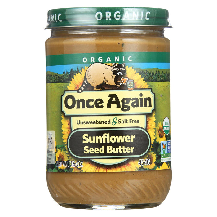 Once Again Seed Butter - Organic - Creamy - No Salt - Sugar Free - Sunflower - 16 Oz - Case Of 12