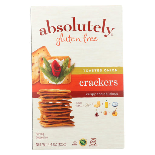 Absolutely Gluten Free Crackers - Toasted Onion - Case Of 12 - 4.4 Oz.