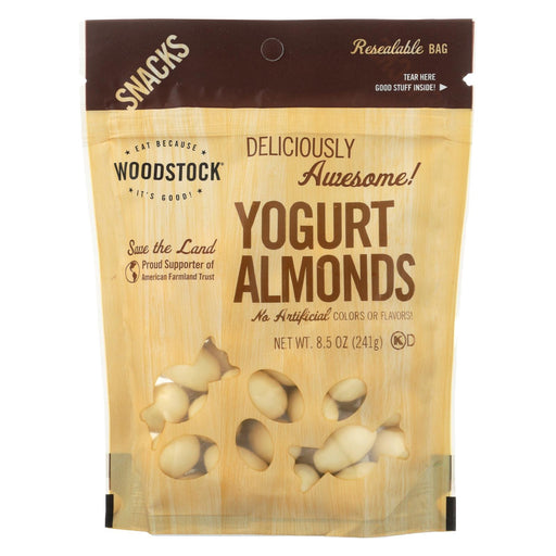 Woodstock Snacks - All Natural - Almonds - Yogurt - Sweet And Crunchy - 8.5 Oz - Case Of 8