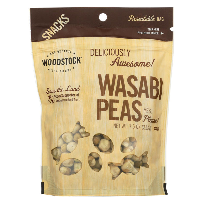 Woodstock Snacks - All Natural - Peas - Wasabi - 7.5 Oz - Case Of 8