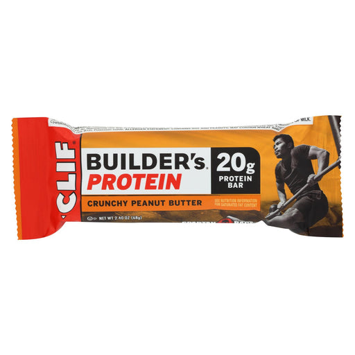 Clif Bar Builder Bar - Crunchy Peanut Butter - Case Of 12 - 2.4 Oz