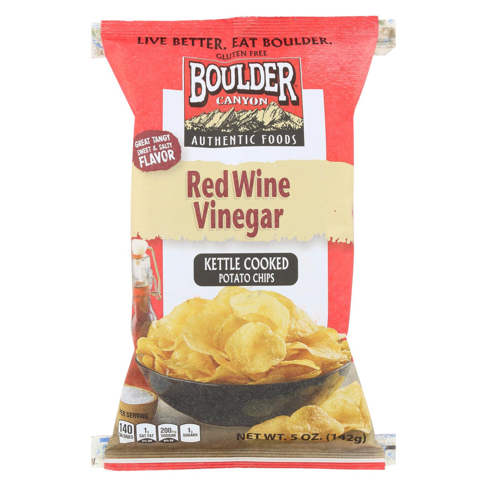 Boulder Canyon Natural Foods Kettle Chips Red - Wine Vinegar - Case Of 12 - 5 Oz.