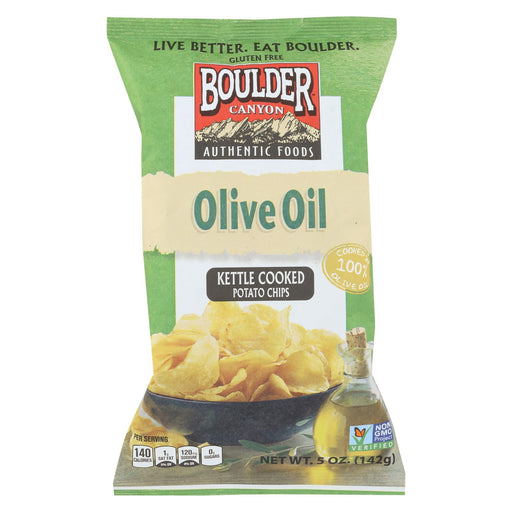Boulder Canyon Natural Foods Kettle Chips - Olive Oil - Case Of 12 - 5 Oz.
