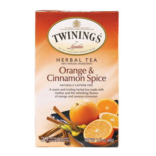 Twining's Tea Herbal Tea - Orange And Cinnamon Spice - Case Of 6 - 20 Bags