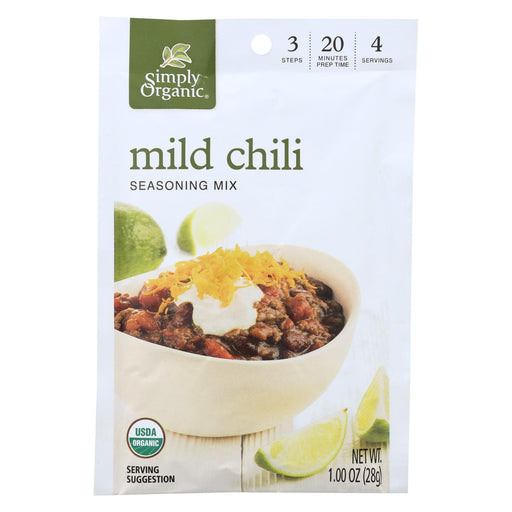 Simply Organic Seasoning Mx - Organic - Mild Chili - Case Of 12 - 1 Oz