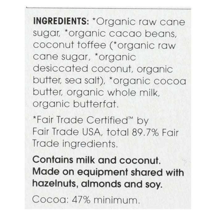Alter Eco Americas Organic Chocolate Bar - Dark Coconut Toffee - 2.82 Oz Bars - Case Of 12