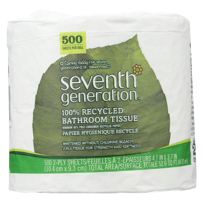 Seventh Generation Bathroom Tissue - 2 Ply 500 Sheet Roll - Case Of 60