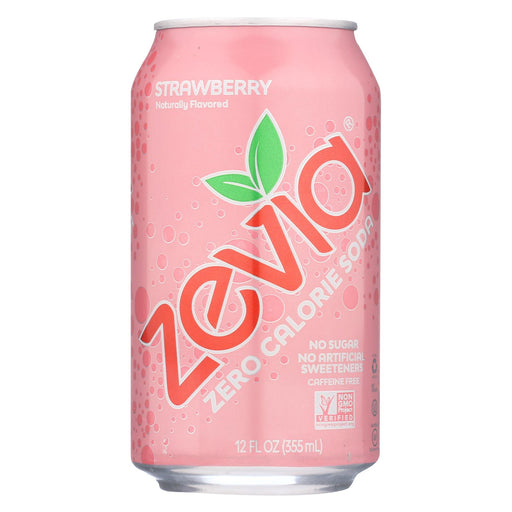 Zevia Soda - Zero Calorie - Strawberry - Can -  6-12 Oz - Case Of 4